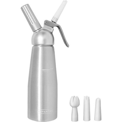 TolleTour Sahnespender, professioneller 500-ml-Sahnesiphon aus Aluminium und Edelstahl für Mousses und Cremes (runder Deckel) (1/4)