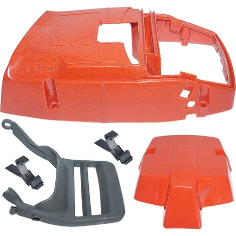 Kit de couvercle de filtre à air du haut du cylindre, frein et garde-main compatible avec tronçonneuse Husqvarna 365 362 371 372 503627802, 503628001 (1/5)