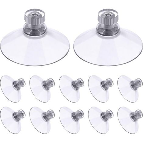 Lot de 30 ventouses transparentes de 41 mm avec filetage et écrous moletés pour fixation sur vitre, voiture, camping et pare-soleil (1/5)