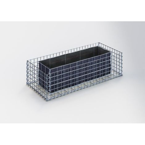 Gabiondeco - Jardinière en Gabion. 120 cm x 30 cm x 50 cm (L x H x P). taille des mailles 5 x 5 cm. Épaisseur des parois 10 cm - Made in Germany