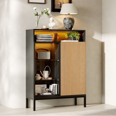 Lit mezzanine enfant 90x200 cm bois et MDF avec toboggan, blanc et naturel - CHICFURN (1/5)