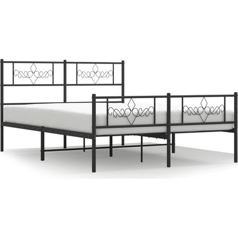 Maison Exclusive - Cadre de lit métal sans matelas avec pied de lit noir 160x200cm (1/5)