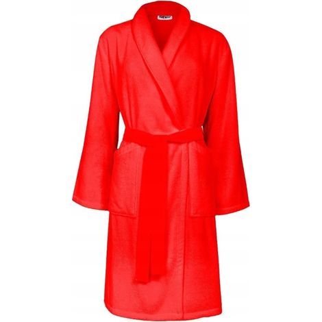 Kenzo Damen-Bademantel, rot, zum Binden, Größe M TZA (als Geschenk)