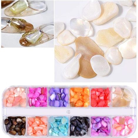 12 teintes paillettes coquillages irréguliers décoration ongles strass séquins manucure (1/5)