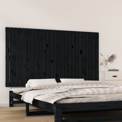 Tête de lit murale Noir 159,5x3x90 cm Bois massif de pin vidaXL