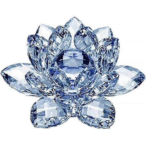 Ornements de fleurs en cristal bleu, intérieur de lotus en cristal (grand) (1/5)