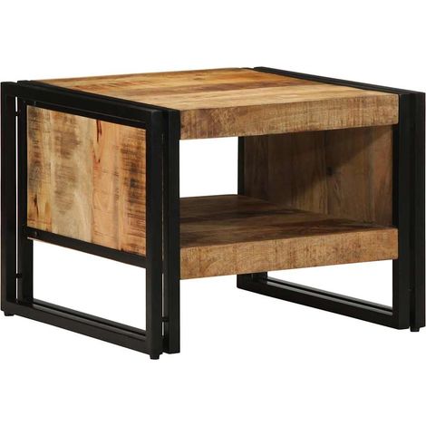 Table basse Table de salon Table de café 50x50x38 cm bois de manguier massif brut (1/5)