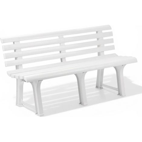 Panchina 3 posti bianca in resina da esterno giardino 49x145xH74 cm Orchidea