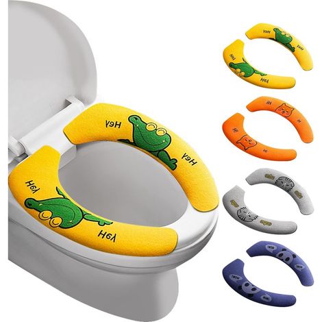 Toilettensitzkissen – 37 x 9 cm – Waschbares und wiederverwendbares Plüschmaterial – Hinterlässt keine Spuren – 4 Stück (1/5)