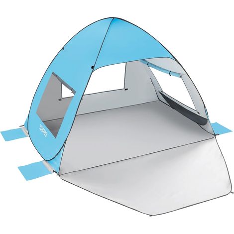 TOBTOS UPF 50+ Pop-Up-Strandzelt, leicht aufzubauender Sonnenschirm, Sonnenschutz für 2-3 Personen mit UV-Schutz, tragbarer Sonnenschutz, Baby-Cabana, leichtgewichtig mit Tragetasche (1/5)