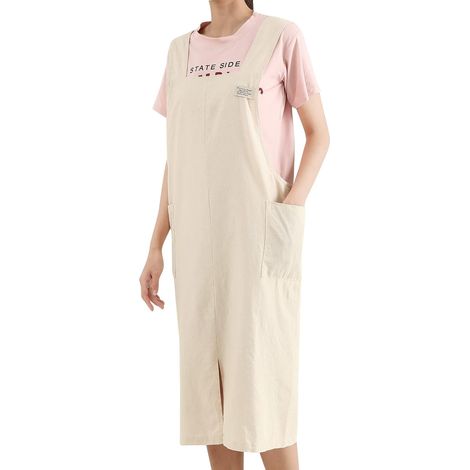 Tablier en coton et lin beige véritable couleur dos nu croisé bandage tabliers style japonais en forme de X vêtements de cuisine (1/5)