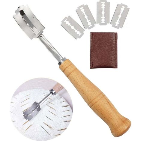 Professionelles Gebäckmesser – gezackte Klinge aus Edelstahl zum Schneiden von Brot, Baguette, Gebäck und Teig, ergonomischer rutschfester Griff
