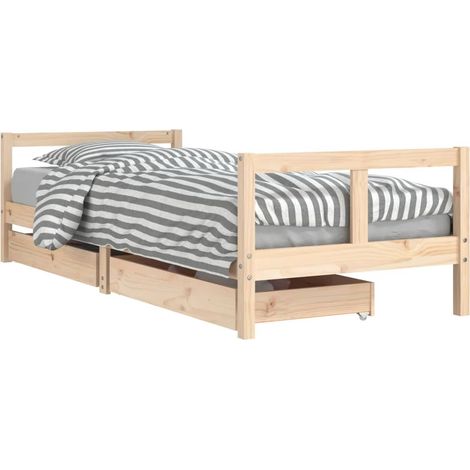 Lit Simple,Lit enfant,Cadre de lit pour enfants gris 80x200 cm bois de pin massif CFW9488963 (1/5)