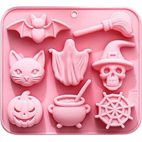 Halloween-Silikonform – Backform-Serie – 8 Mulden – Für Schokolade und Fondant – Ofen- und gefriergeeignet (1/5)