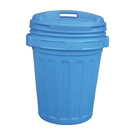 BIDONE IMMONDIZIA + COPERCHIO A VITE  BLU LT 70 CM 45 H.CM 62