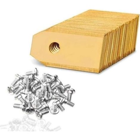 Lames en titane pour tous les robots-tondeurs Husqvarna Automower/Gardena – Lames de rechange avec vis – Compatible avec 105 310 315 320 420 430 x r40i etc, Lot de 45 (1/5)