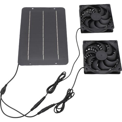 Kit de ventilateurs d'extraction solaires 50 W, étanches IPX7, 4000 tr/min, pour niche pour chien (1/5)