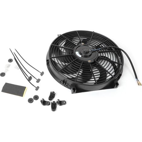 Ensemble ventilateur de refroidissement de radiateur électrique mince de 14 pouces 12 V, pièces universelles avec kit de montage (1/5)