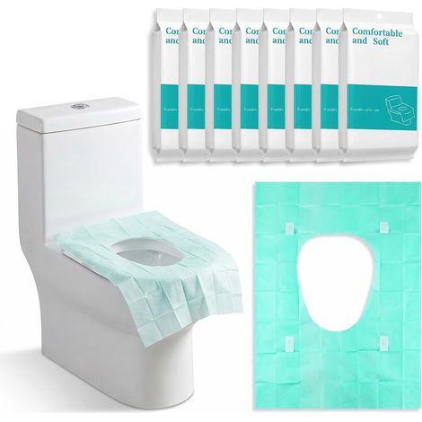 Protege Toilette Jetable 40x60 cm, 80 Pièces, Imperméable Antidérapant (1/5)