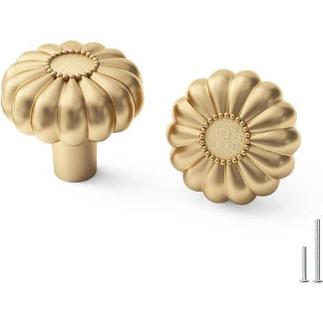 Set di 6 pomelli per maniglie di mobili da bagno placcati in oro, maniglie di lusso vintage in ottone spazzolato.