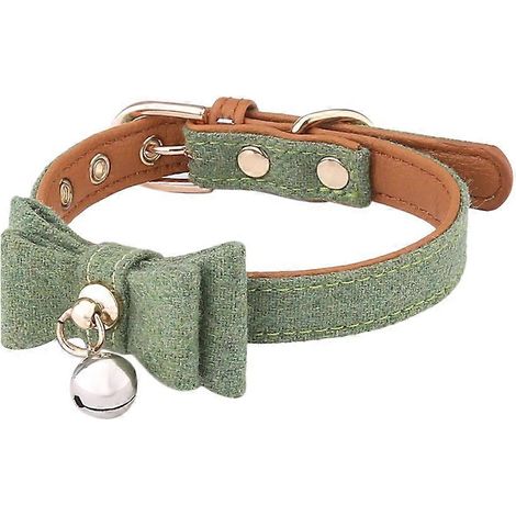 Collar de fieltro para gato con pajarita y cascabel (2 unidades) (1/5)