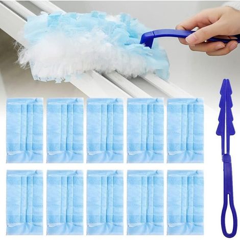Plumeau,Microfibre Plumeaux,Produits Et Accessoires De Nettoyage,Plumeau Poussiere,Lavable,Super Hygiénique,Microfibre,1 Manche,10 Chiffons De Rechange, (1/5)