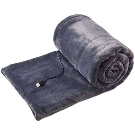 Couverture Chauffante à ChâLe, Alimentation USB et Conception sans Fil Lavable à 3 RéGlages de TempéRature Couverture Chauffante Plaid Chauffant électrique Gris,de dyk. (1/4)