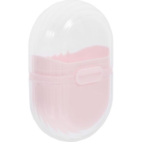 Reiseseifenschale rosa mit Deckel aus ABS Material leicht zu