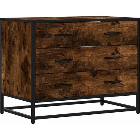 Maison Exclusive - Cómoda de madera contrachapada roble ahumado 7