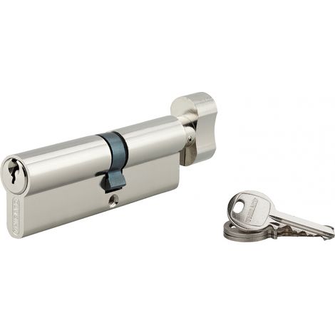 Cilindro SA con pomolo 40 x 50 mm, nichelato, 3 chiavi – THIRARD