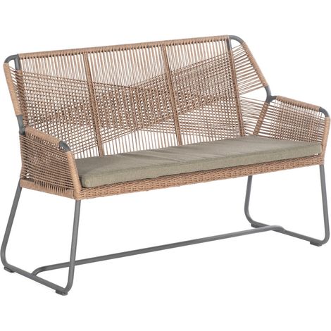 Sonnenpartner Observer 2-Sitzer Gartenbank Alu/PE-Geflecht inklusive Sitzkissen