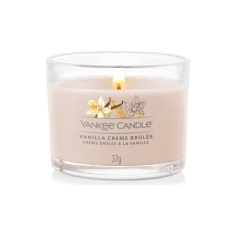 CANDELA VOTIVE IN VETRO SINGOLA VANILLA CRÈME BRULEE (1/2)