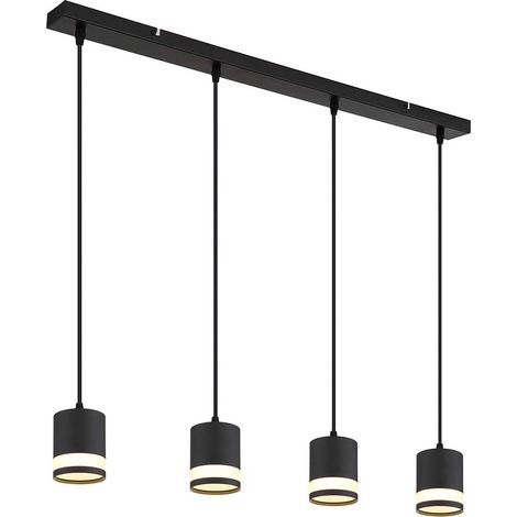 Hängeleuchte Pendellampe Wohnzimmerlampe schwarz opal 4 flammig LED H 120 cm (1/5)