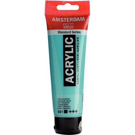 Peinture acrylique - Amsterdam - Tube 120ml - Vert Turquoise - Résistance à la lumière - Finition satinée (1/2)