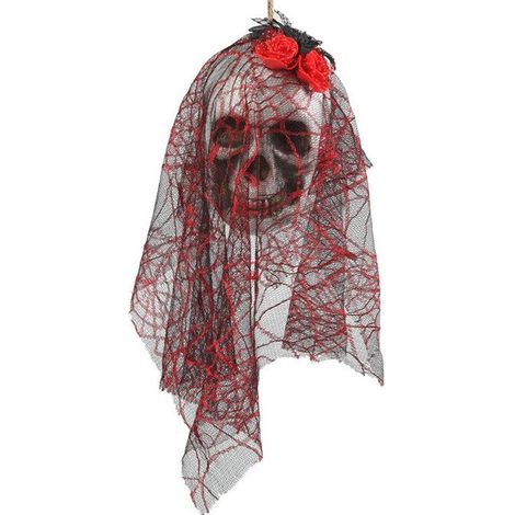 Décoration à suspendre tête de mort mariée 15 x 30 cm (1/2)