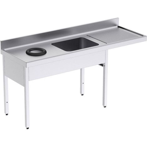 Plonge Inox Vide-Ordure et Espace pour Lave-Vaisselle - 1800 x 700 - Distform