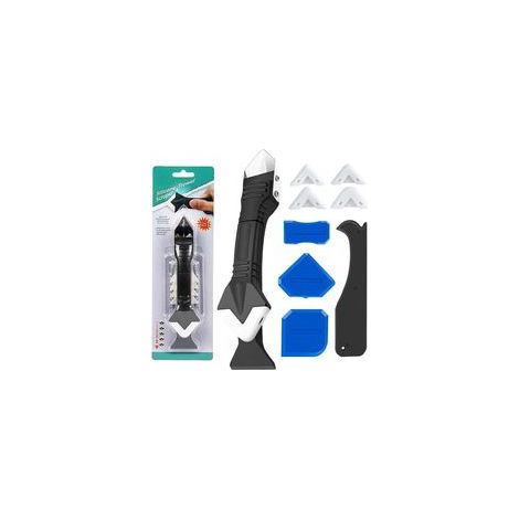 Lntyq Outils de L'enlève joint 3 en 1,Silicone Grattoir,Kit Lisseur joints Silicone grattoir à coulis,avec Grattoir,Joint Calfeutrage Outil,Grattoir Nettoyage Multi-usages,pour Retirer,Nettoyer,Calfeu (1/5)