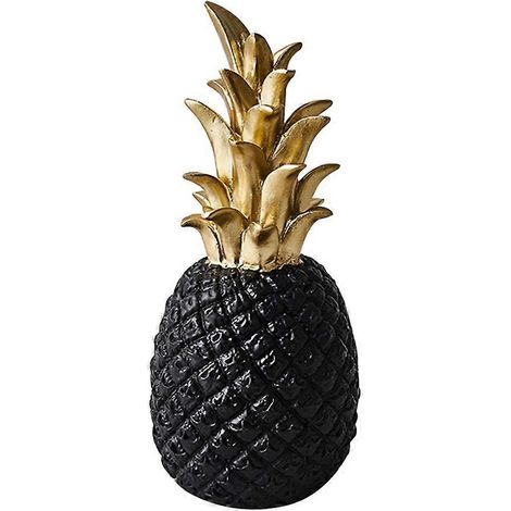 Ornement créatif moderne en résine en forme d'ananas, cadeau, décoration de bureau, décoration de mariage (noir, grand) (1/5)