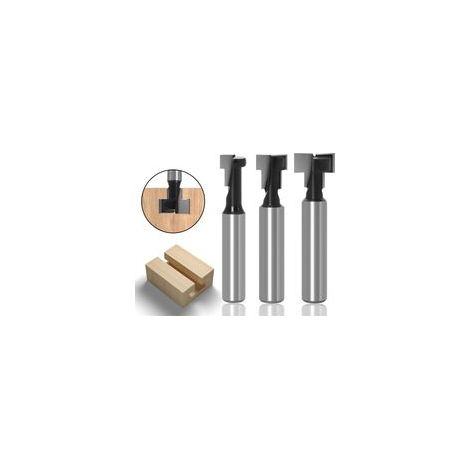 8mm Fraise en Rainure en T, Routeur à Rainure en T Forme Routeur Bits, 3Pcs (7.93/9.52/12.7mm) Queue de fraise avec Lame Fraises à Bois Pour Outils électriques Outil de Menuiserie (1/5)