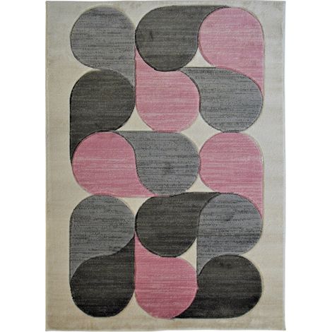 AVANT GARDE BUBBLE - Tapis look seventies bubble gris rose 120x170 (1/6)