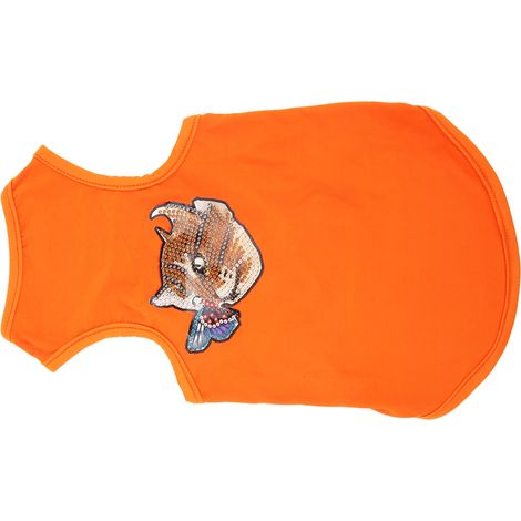 Vêtements pour animaux de compagnie en coton avec accessoires de peinture diamant en résine à faire soi-même pour chiots, orange, taille L (1/5)