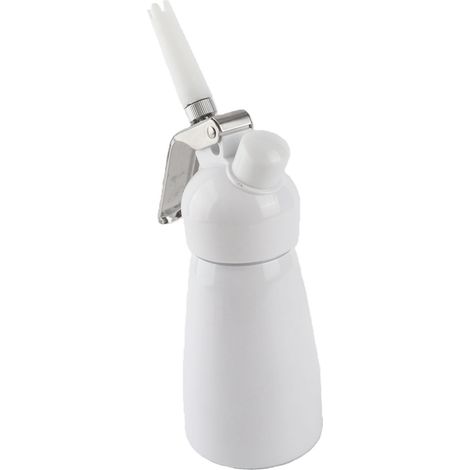 Distributeur portable de crème fouettée en aluminium rouge de 250 ml, avec mousseur à beurre et mousseur blanc. (1/5)