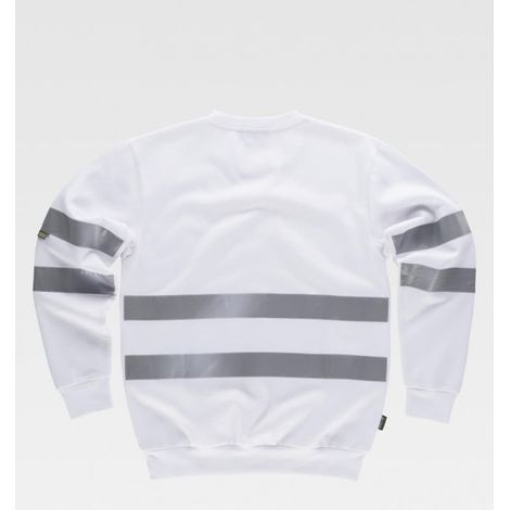 Sudadera clásica de cuello redondo con cintas reflectantes WORKTEAM Combi C9031 3XL Blanco (1/2)