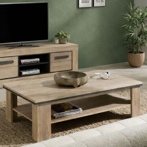 Table basse moderne en bois 2 plateaux MOA (1/3)