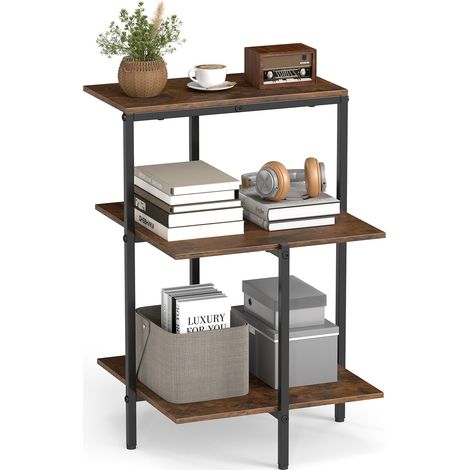 COSTWAY Tavolino Piccolo Tavolino Da Salotto Stand Soggiorno Camera Da Letto Comodino Notte Mobili Legno Ripiani Storage Ufficio Rustico Casa Scaffale Stretto (1/5)