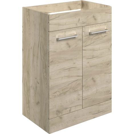 Signature Aalborg Floor Standing 2-Door Vanity Unit 590mm Wide - Oak (1/3)
