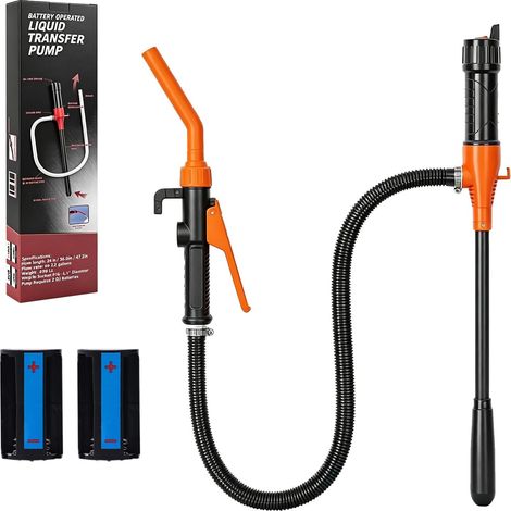 Pompe à essence pour bidon, pompe à huile électrique, pompe de transfert alimentée par piles, pompe à carburant, pompe d'aspiration d'huile, 2,4 gallons par minute, convient pour essence, diesel (1/5)