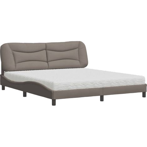 Maison Exclusive - Letto con Materasso Hvar Tortora 180x200 cm in Tessuto (1/5)