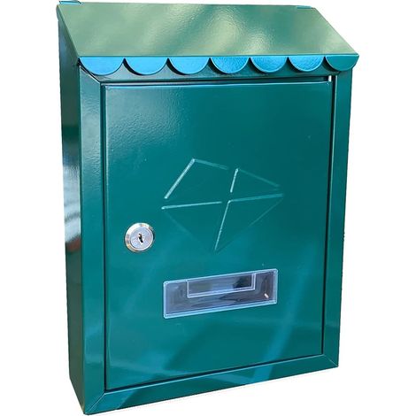 Kippen 10005BG Cassetta Postale Modello "IRON" di Colore Verde. Dimensioni: 300x210x70mm.