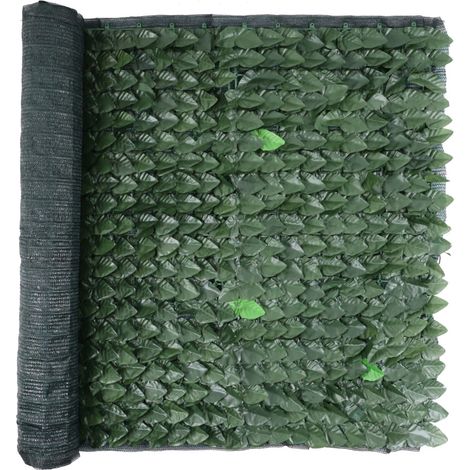 Garden Friend Recinzione in Pvc con foglie Lauro e Rete ombreggiante 1x3 m (1/3)